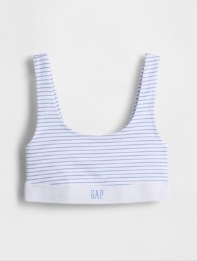 Gap | Organic Stretch Cotton Logo Bralette In Blue/White Stripe